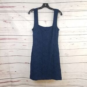 FREE PEOPLE Blue Black Stretchy Bodycon Dress